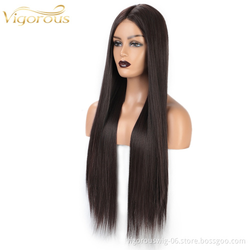 Vigorous Vendors for black women wholesale prices long cosplay wigs synthetic hair with frontal lace